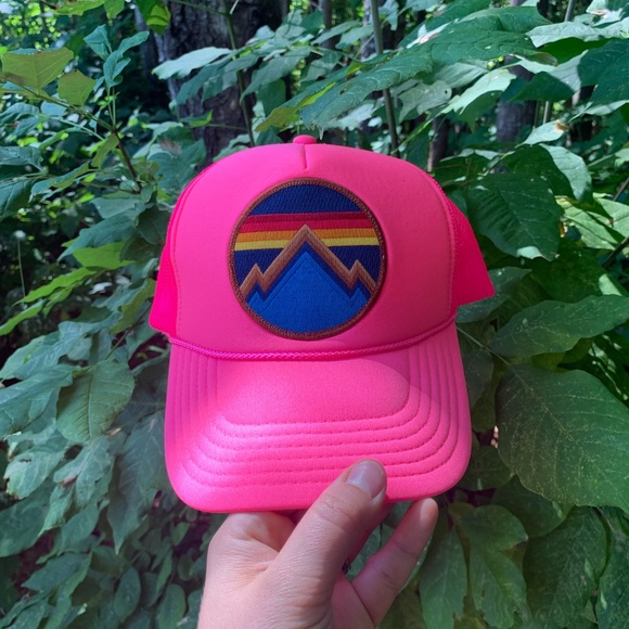 Aviator Nation Accessories - Aviator Nation Neon Pink Mountain Trucker